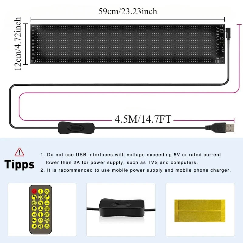 Dynamic LED Devil Eyes Car Display – App Control & USB Powered