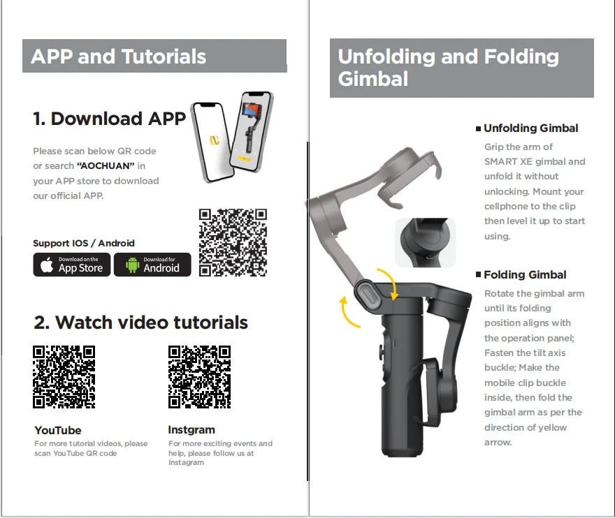 Aochuan™ 3-Axis Smart Gimbal – Professional Stabilizer for TikTok & Vlog