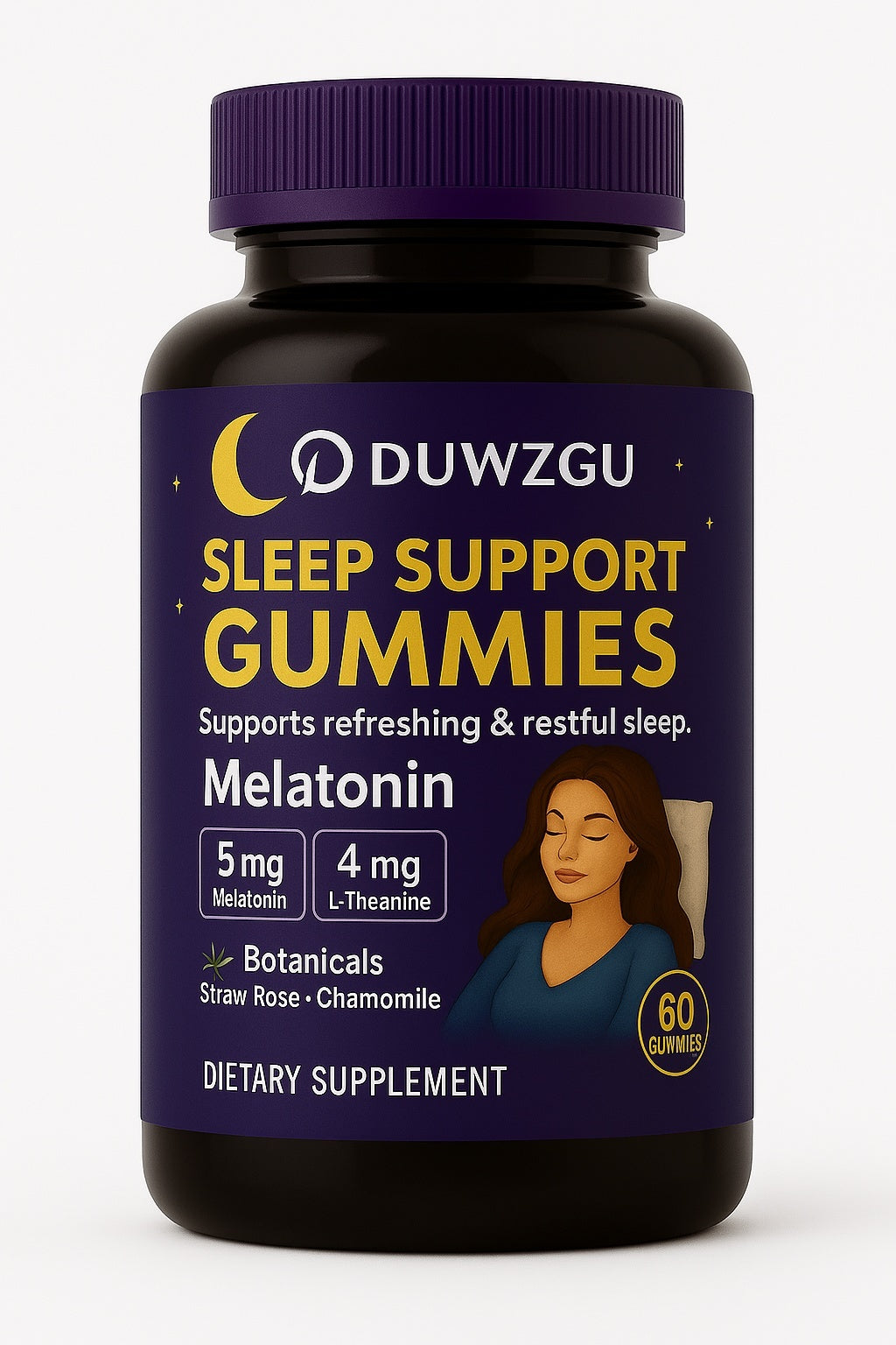 Sleep Support Gummies – Natural Melatonin 5mg with Orange Flavor | 60 Gummies