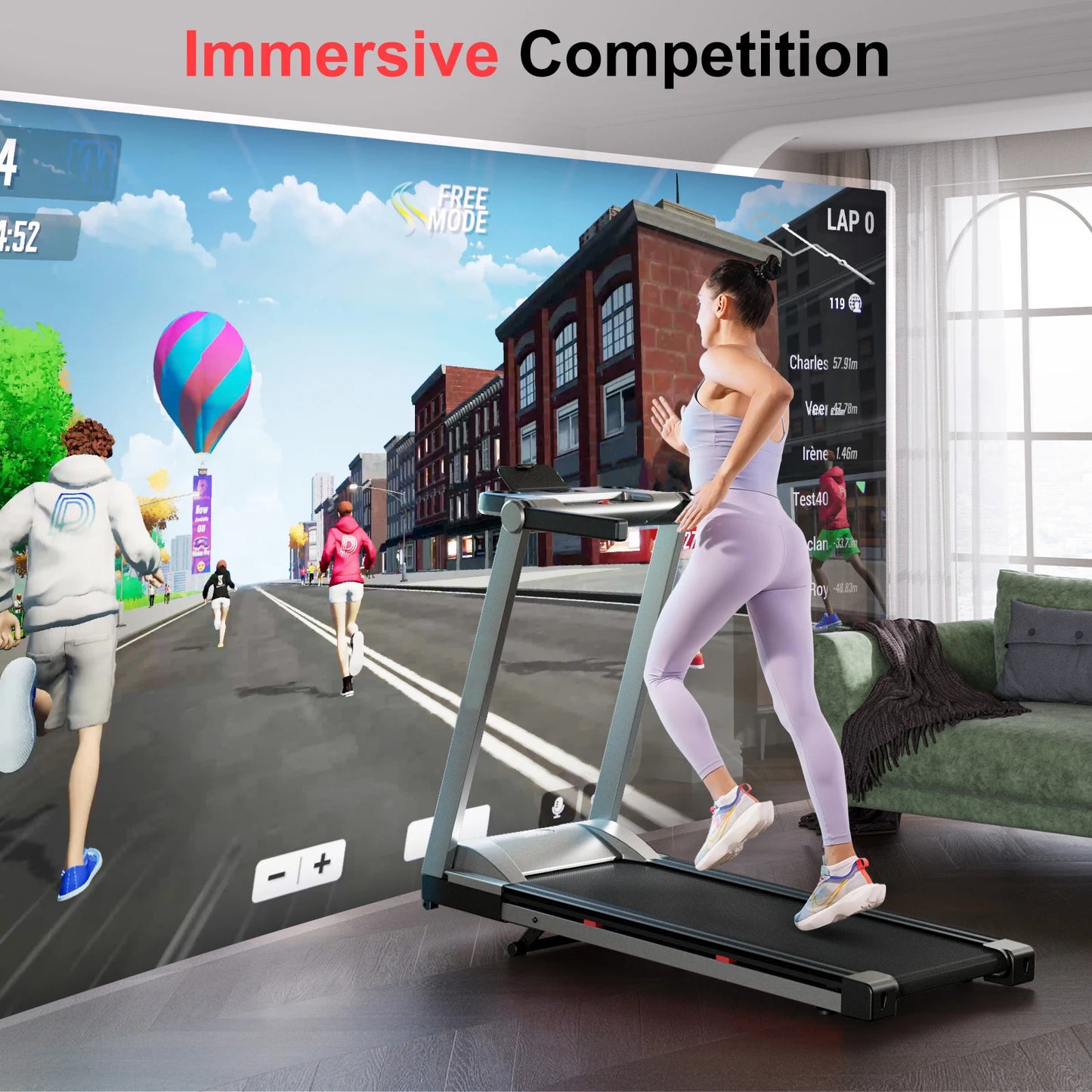 Foldable Smart Treadmill 3.5HP | Touchscreen + App | 350LBS Capacity | Incline & Home WorkouT