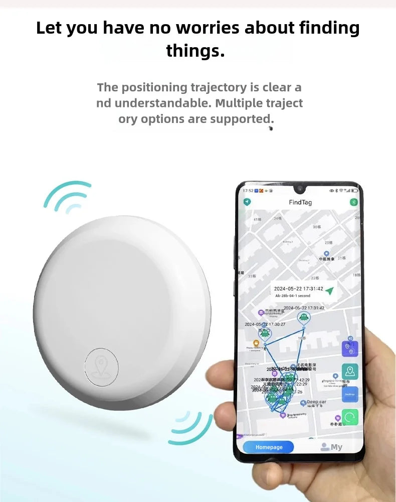 Smart Pet Tracker Tag - Bluetooth GPS Finder for Dogs, Cats & Keys - Compatible with iOS & Android