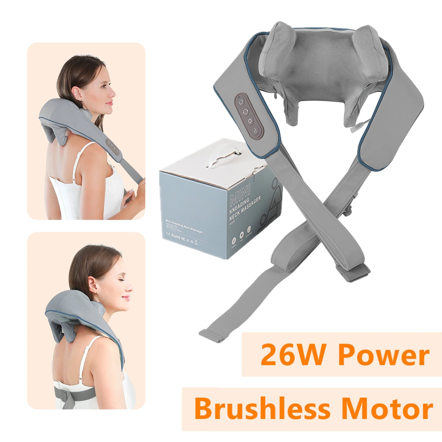Wireless Neck & Shoulder Massager - 26W Deep Kneading | Pain Relief