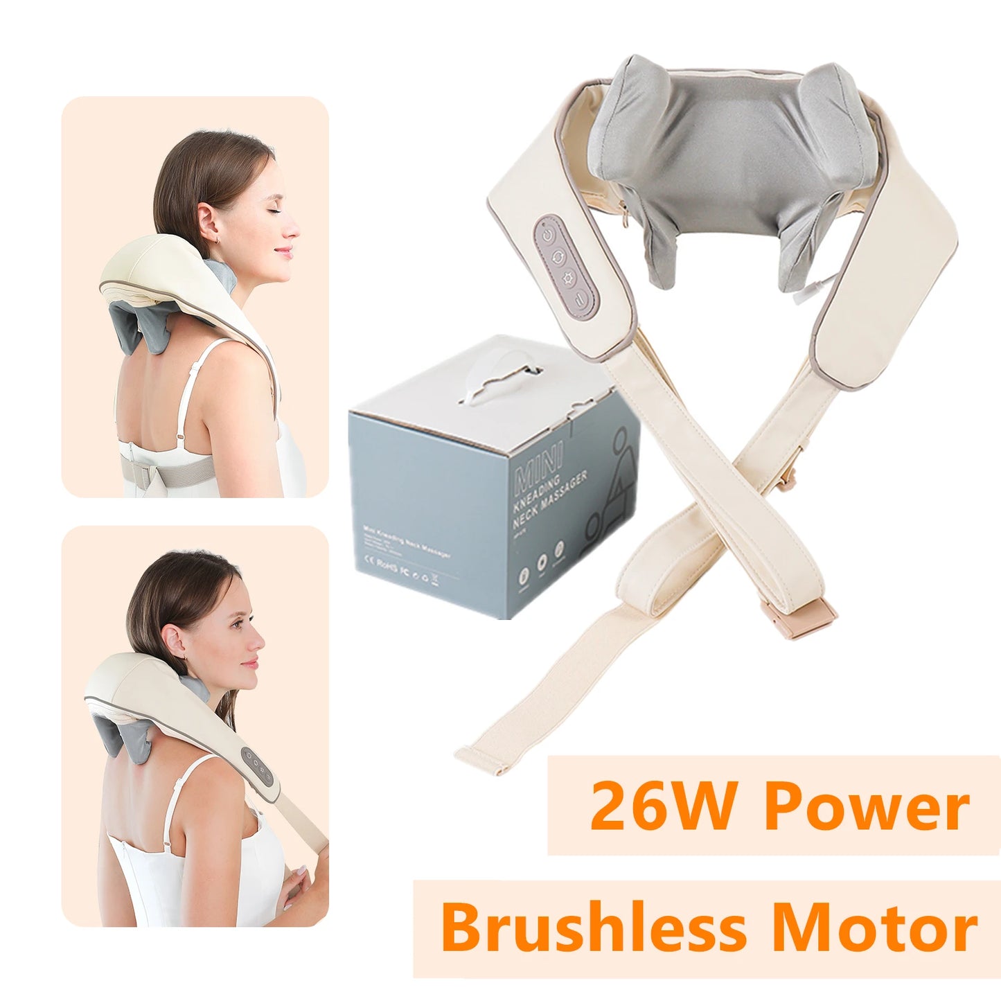 Wireless Neck & Shoulder Massager - 26W Deep Kneading | Pain Relief