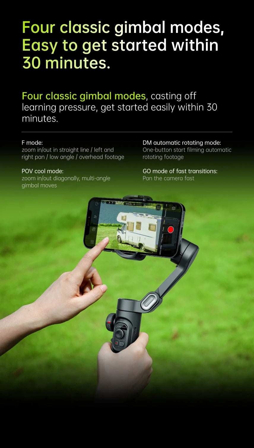 Aochuan™ 3-Axis Smart Gimbal – Professional Stabilizer for TikTok & Vlog