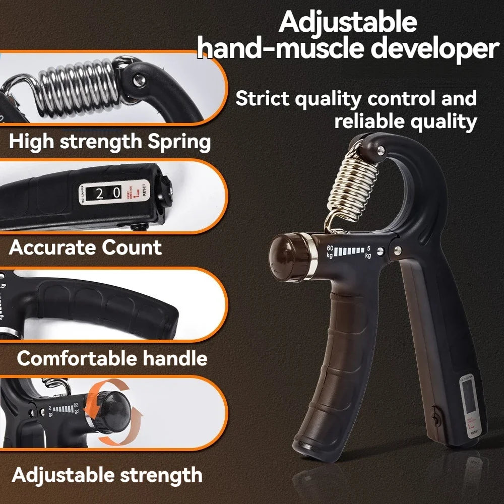 Adjustable Hand Grip Strengthener Set | 5–60kg | Wrist & Forearm Exercise