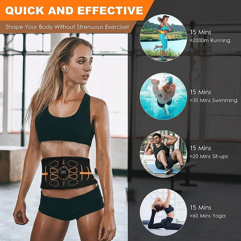 smart EMS Abdominal Muscle Toner – USB Rechargeable Ab Trainer