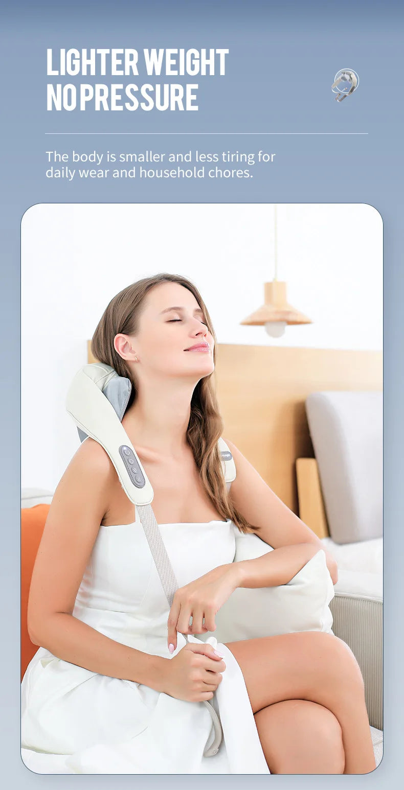 Wireless Neck & Shoulder Massager - 26W Deep Kneading | Pain Relief