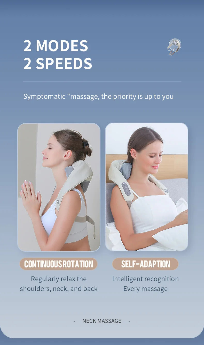 Wireless Neck & Shoulder Massager - 26W Deep Kneading | Pain Relief