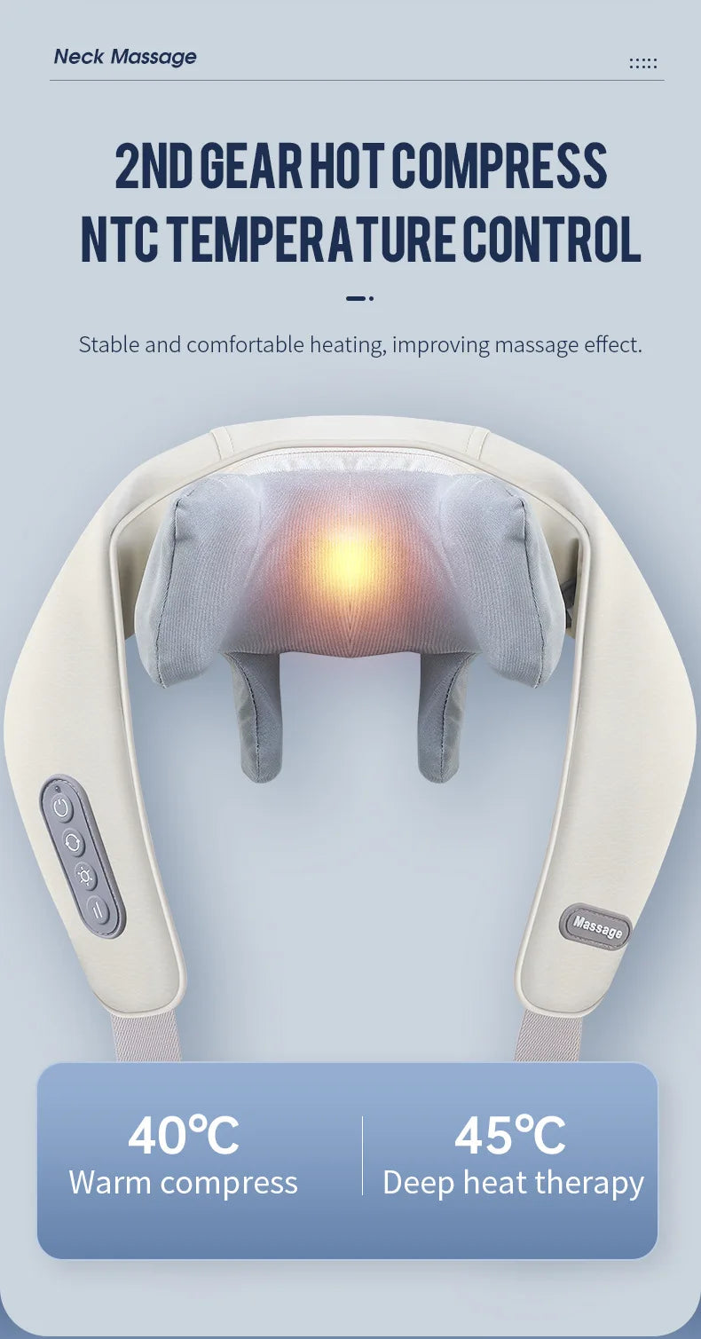 Wireless Neck & Shoulder Massager - 26W Deep Kneading | Pain Relief
