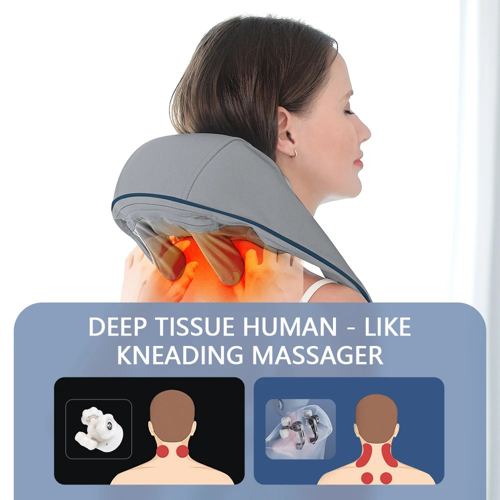 Wireless Neck & Shoulder Massager - 26W Deep Kneading | Pain Relief