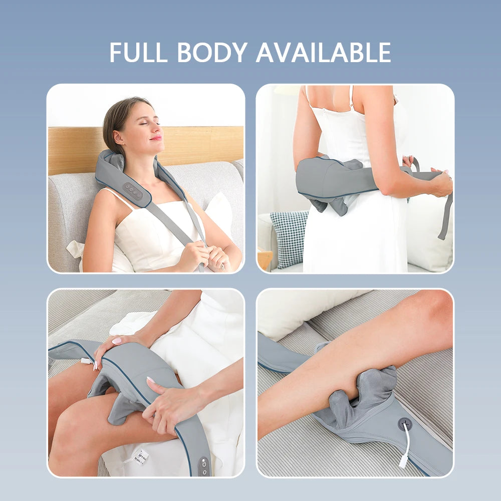 Wireless Neck & Shoulder Massager - 26W Deep Kneading | Pain Relief