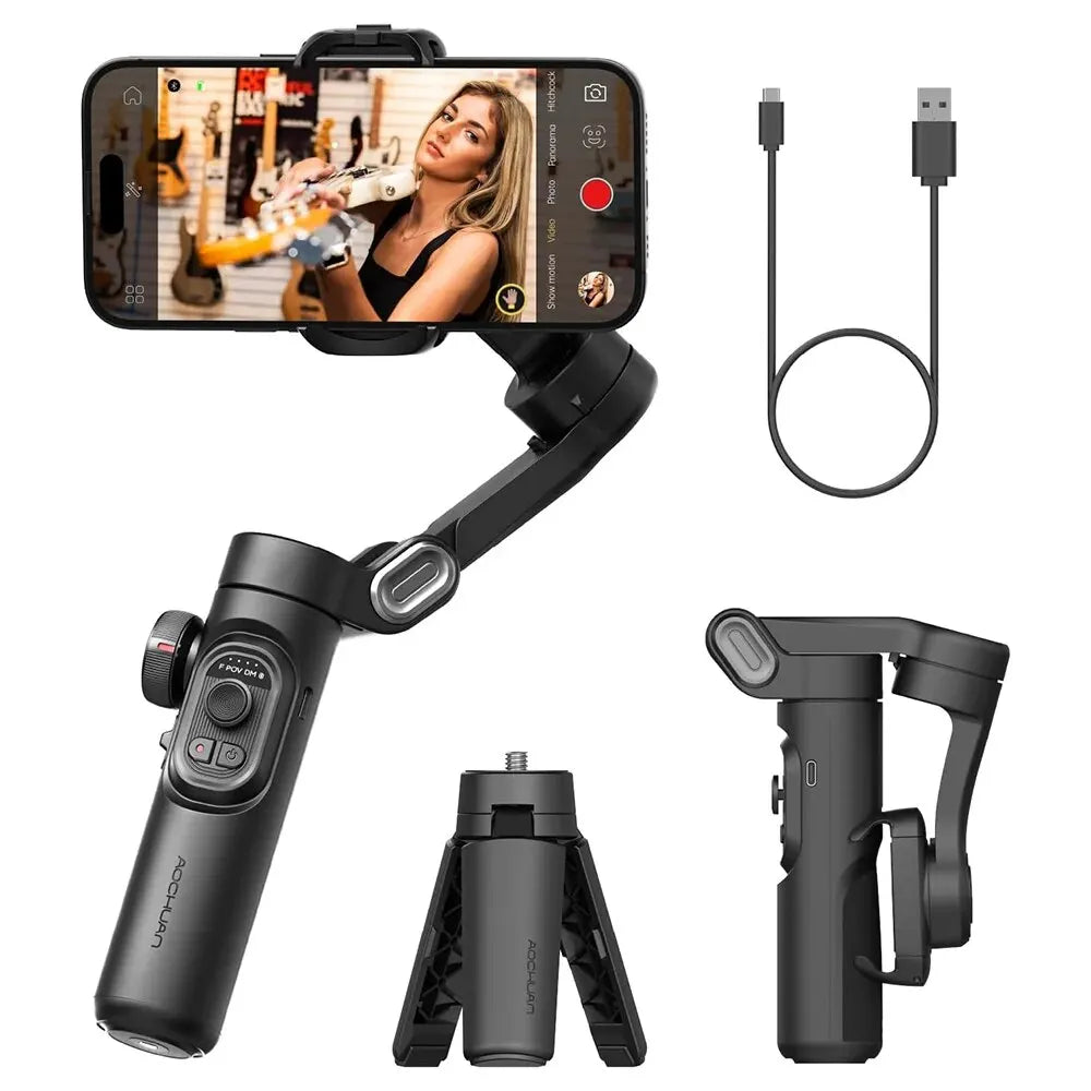 Aochuan™ 3-Axis Smart Gimbal – Professional Stabilizer for TikTok & Vlog