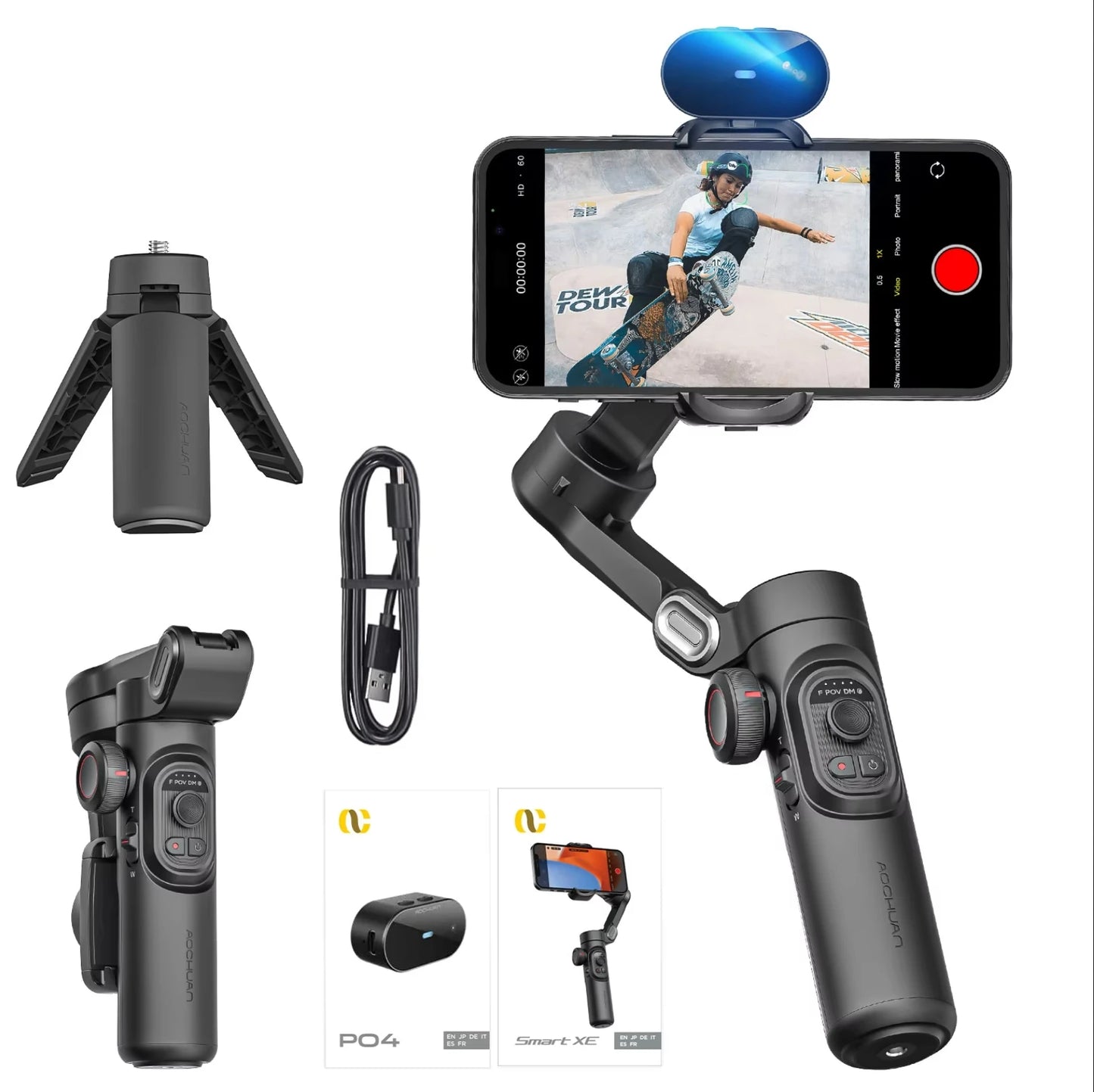 Aochuan™ 3-Axis Smart Gimbal – Professional Stabilizer for TikTok & Vlog