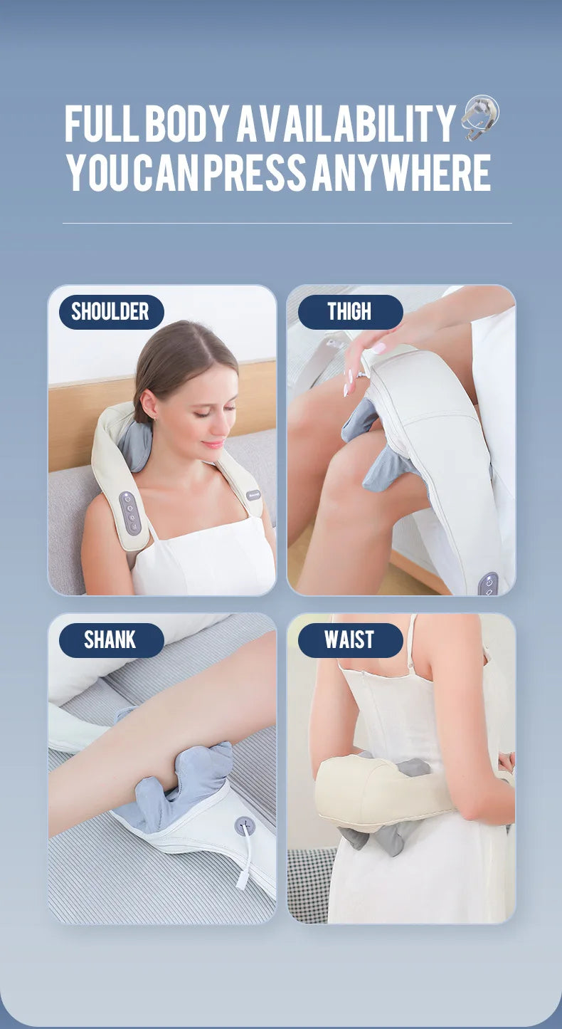 Wireless Neck & Shoulder Massager - 26W Deep Kneading | Pain Relief