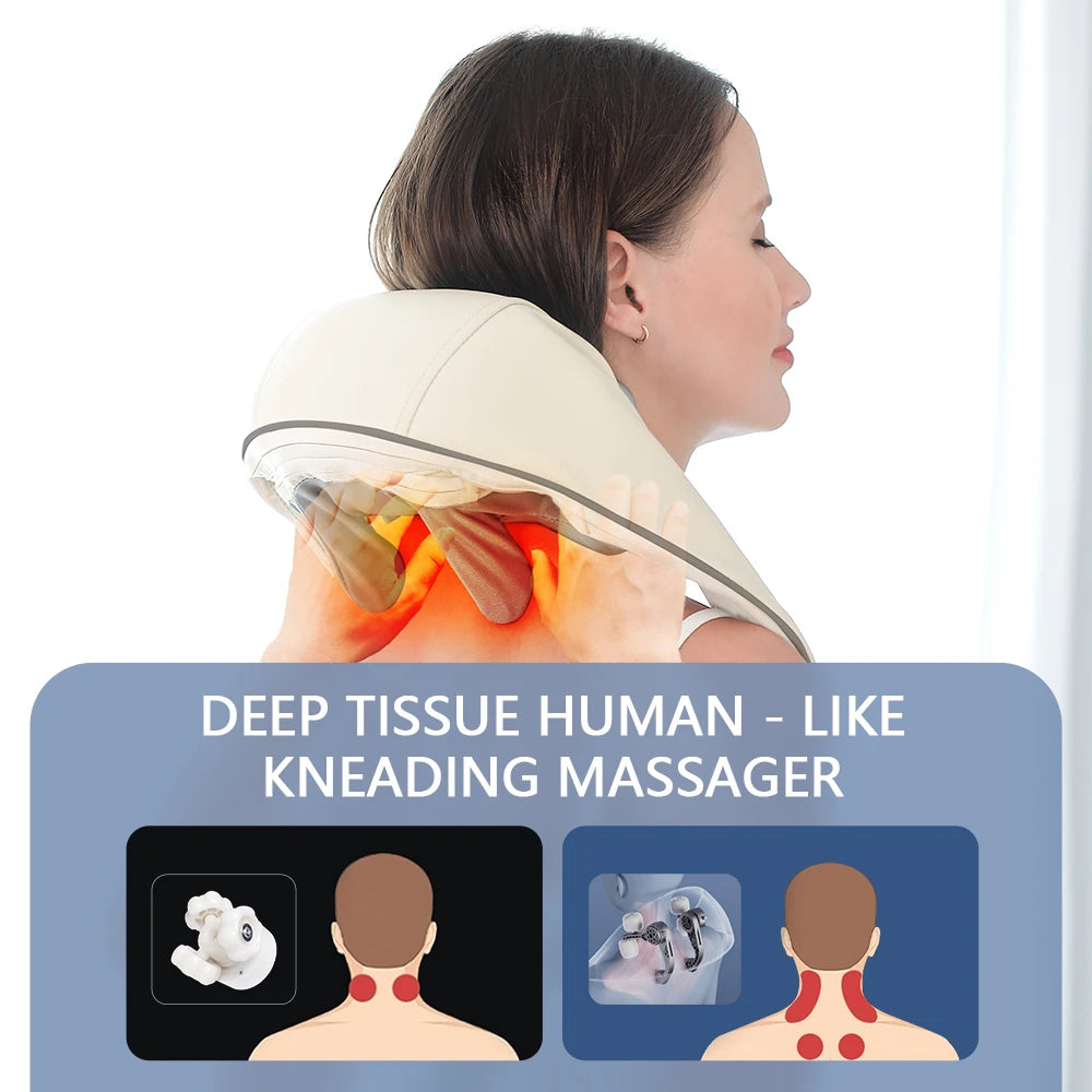 Wireless Neck & Shoulder Massager - 26W Deep Kneading | Pain Relief