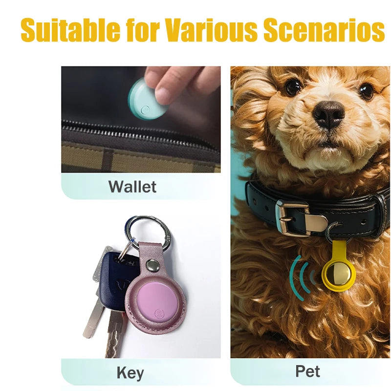 Smart Pet Tracker Tag - Bluetooth GPS Finder for Dogs, Cats & Keys - Compatible with iOS & Android