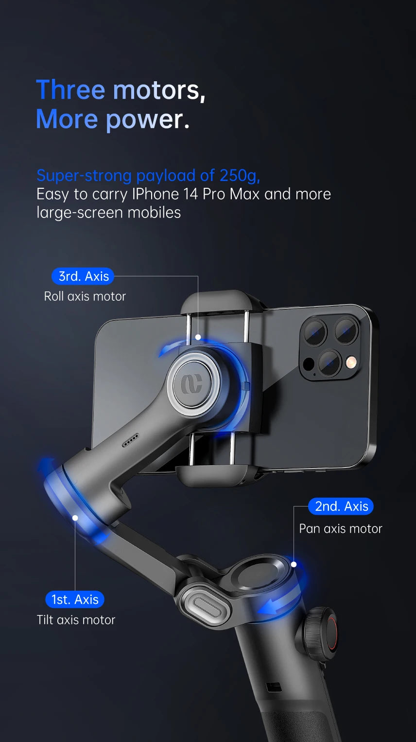 Aochuan™ 3-Axis Smart Gimbal – Professional Stabilizer for TikTok & Vlog