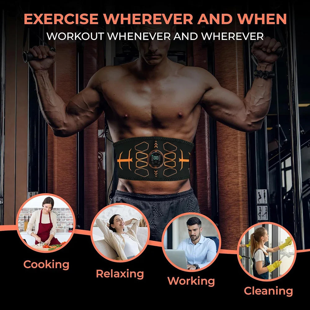 smart EMS Abdominal Muscle Toner – USB Rechargeable Ab Trainer