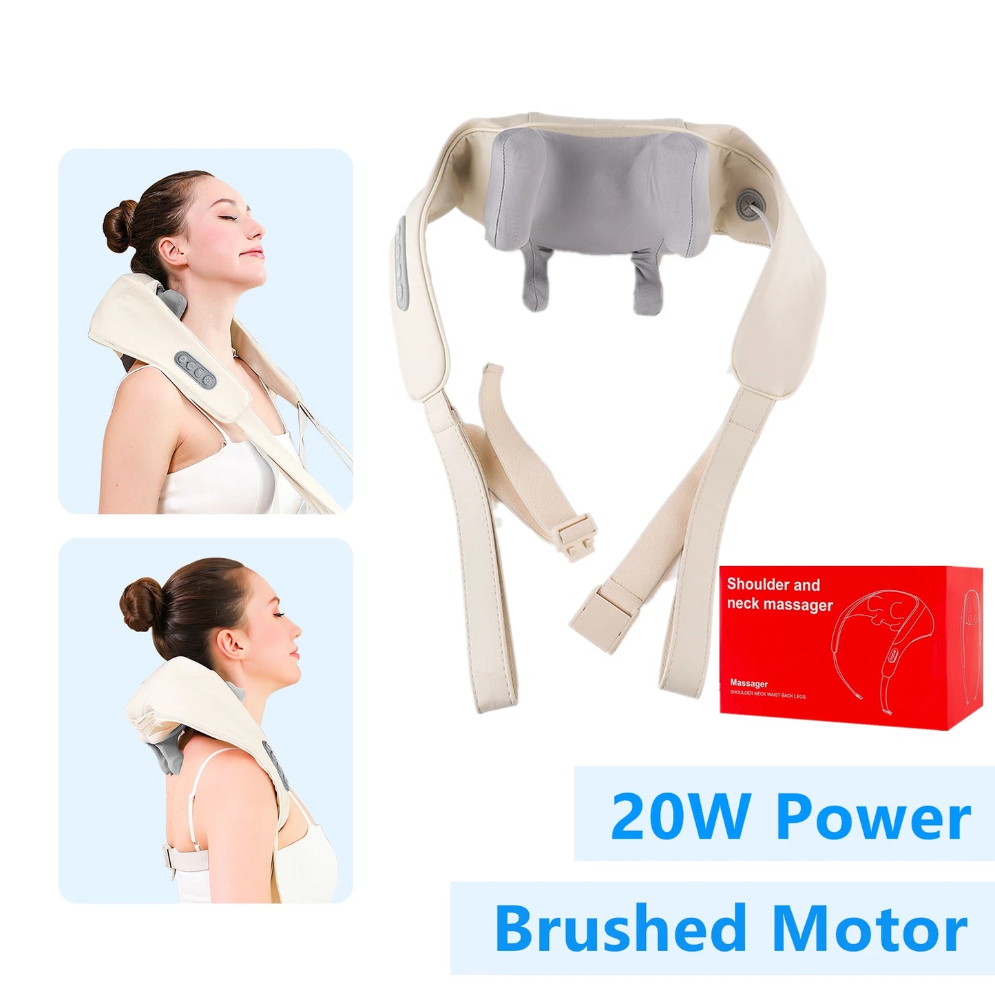 Wireless Neck & Shoulder Massager - 26W Deep Kneading | Pain Relief